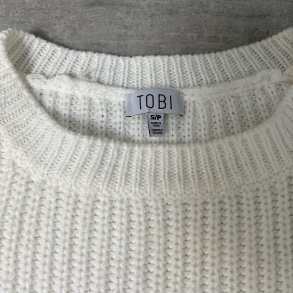 Tobi Stripe Elena Stripe Oversized Knit Sweater White Size Small - Picture 2 of 8